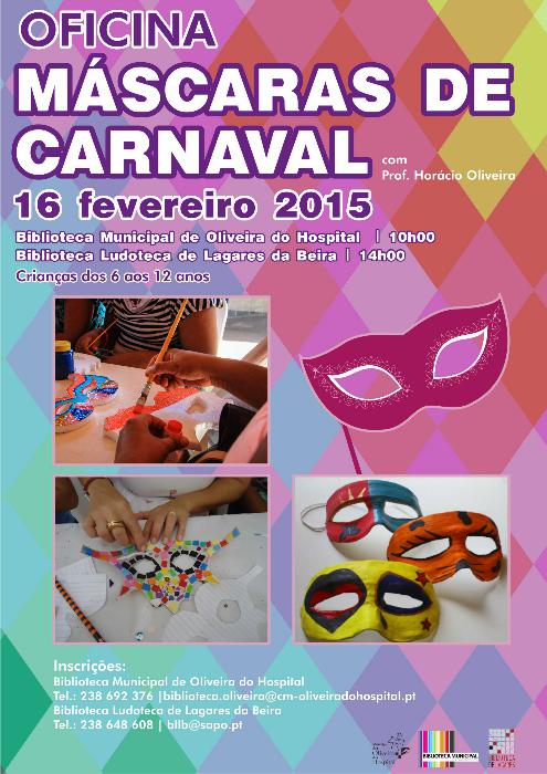 Oficina de Máscaras de Carnaval para crianças nas bibliotecas de Oliveira do Hospital